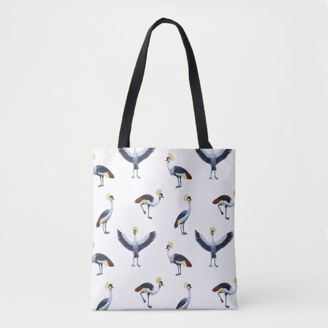 Vintage seamless pattern with crowned crane birds. (Vorderseite)