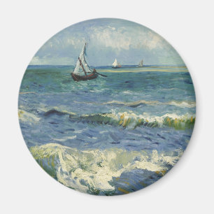 Vintage Seascape in der Nähe von Les Saintes-Mari Magnet