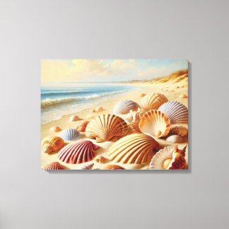 Vintage Seashell Beach Wall Art Leinwanddruck