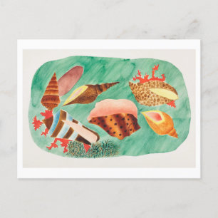 Vintage Seashell-Illustration Postkarte
