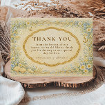 Vintage Seaside Garden Nautical Wedding Dankeskarte<br><div class="desc">A romantic coastal wedding design inspired by classic seaside celebrations. Soft watercolor blue hydrangeas, seashells, rope details, and small nautical anchors frame an elegant scalloped label on a warm parchment background. The vintage illustration style blends botanical garden elegance with subtle nautical elements, creating a refined seaside aesthetic perfect for beach...</div>