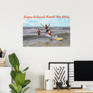 Vintage Seaside Heights New Jersey Surfkunst Poster