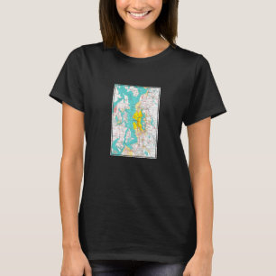 Vintage Seattle und die Puget Sound Karte 1970 T-Shirt