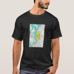 Vintage Seattle und die Puget Sound Karte 1970 T-Shirt