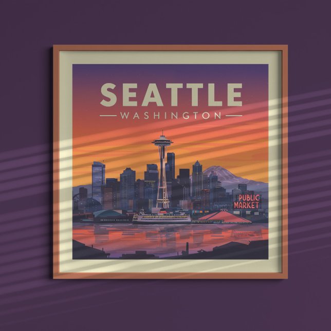 Vintage Seattle Washington Poster (Von Creator hochgeladen)