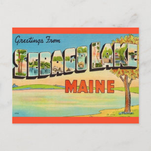 Vintage Sebago Lake Maine  Postkarte
