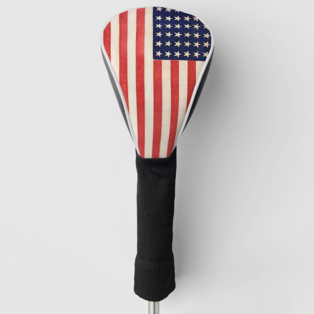 Vintage, sechsunddreißigsterne amerikanische Flagg Golf Headcover (Vorderseite)