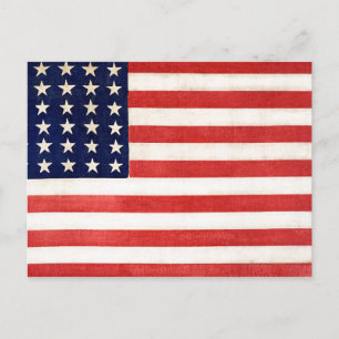 Vintage, sechsunddreißigsterne amerikanische Flagg Postkarte
