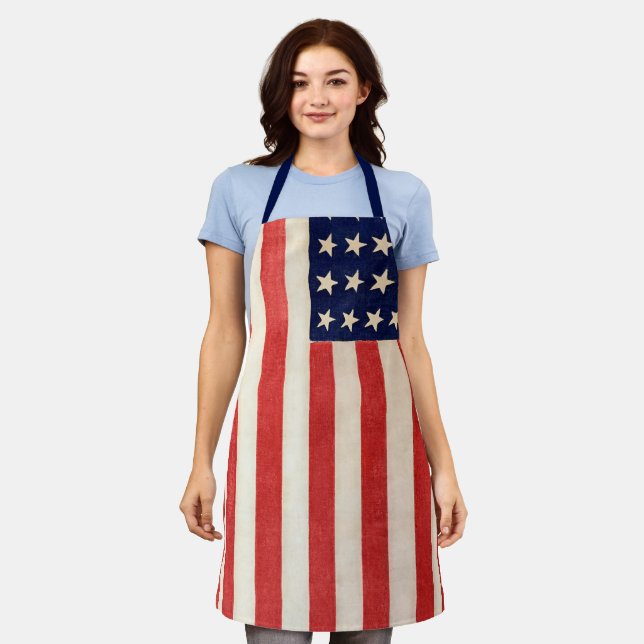 Vintage, sechsunddreißigsterne amerikanische Flagg Schürze (Getragen)