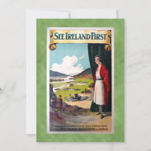 Vintage See Ireland First Reise-Grußkarte Karte