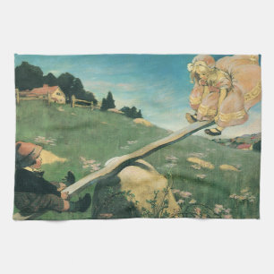 Vintage See Saw Margery Daw, Jessie Willcox Smith Geschirrtuch