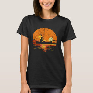 Vintage-See-Sonnenuntergang-Kajak-Angeln-Kajakfahr T-Shirt