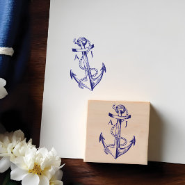 Vintage Seeanker- und Seilmonografie Gummistempel