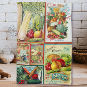 Vintage Seed Catalog Montage Kitchen Towel Geschirrtuch