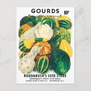 Vintage Seed Packet Art, Mixed Gourds Squash Postkarte