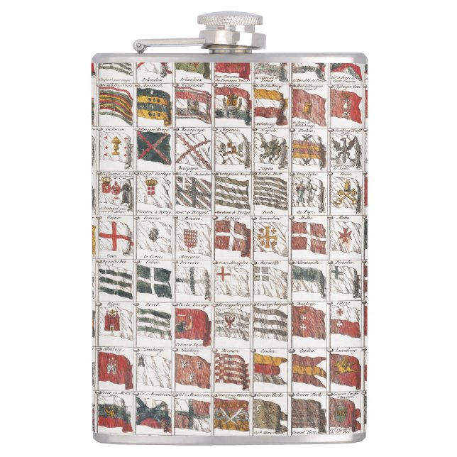 Vintage Seefahnen, ästhetische Druckgrafik Flachmann (Vorderseite)