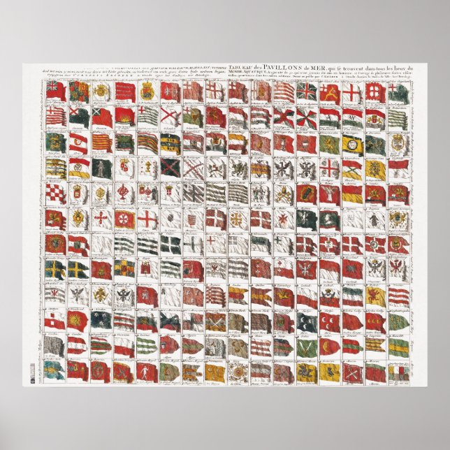 Vintage Seefahnen, ästhetische Druckgrafik Poster (Vorne)