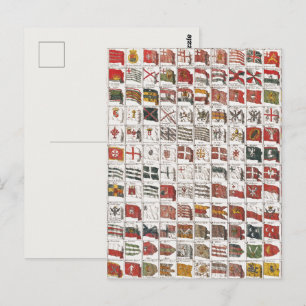 Vintage Seefahnen, ästhetische Druckgrafik Postkarte