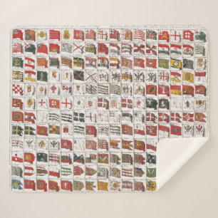 Vintage Seefahnen, ästhetische Druckgrafik Sherpadecke