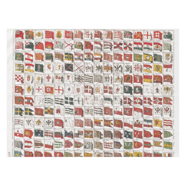 Vintage Seefahnen, ästhetische Druckgrafik Tischdecke (Vorderseite (Horizontal))
