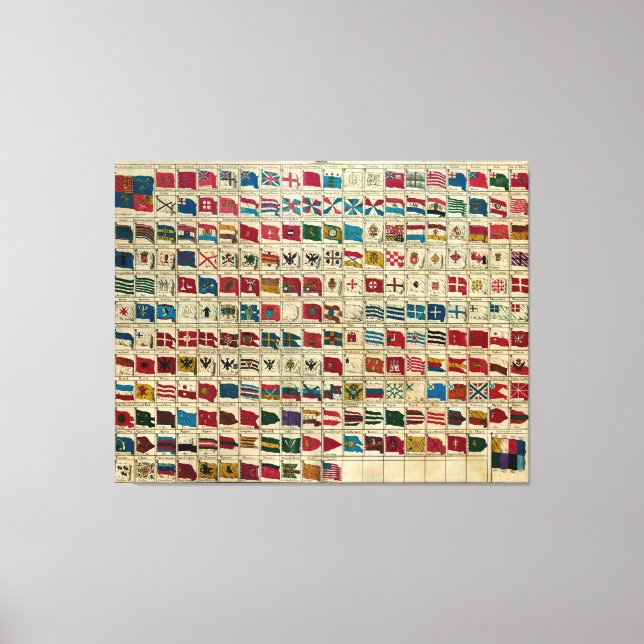 Vintage Seefahnen der Welt Leinwanddruck (Vorderseite)