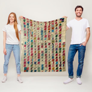 Vintage Seefahnen der Weltillustration Fleecedecke