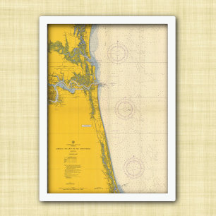 Vintage Seekarte Amelia Island St. Augustine Poster