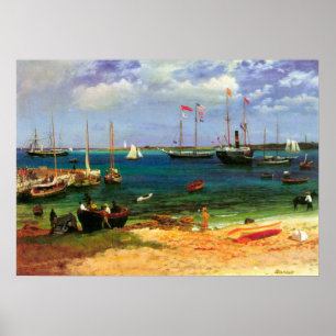 Vintage Seelandschaft, Nassau Hafen von Bierstadt Poster