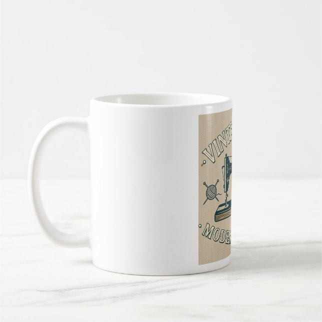 Vintage Seele Moderne Stiche Nähen  Kaffeetasse (Links)