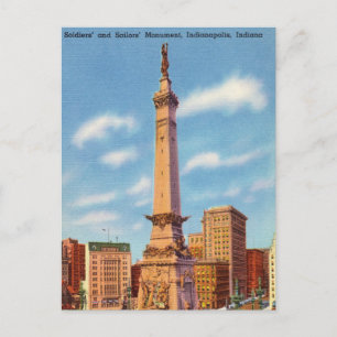 Vintage, Seeleute-Denkmal, Indianapolis, Indiana Postkarte