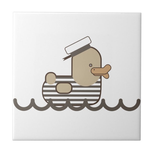 Vintage Seemann-Ente Fliese (Vorderseite)