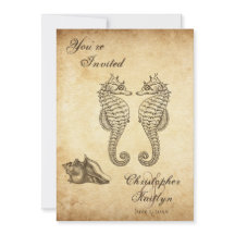 Vintage Seepferde und Conch Muschel Beach Hochzeit