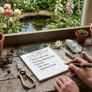 Vintage Seerosen Botanische Checkliste Individuell Post-it Klebezettel