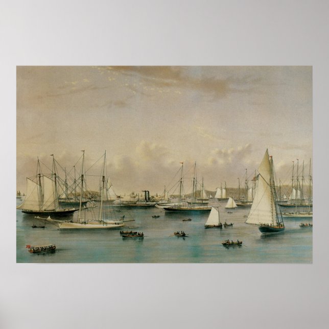 Vintage Seeschifffahrt, Yacht Squadron im Hafen vo Poster (Vorne)