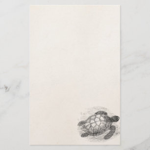 Vintage Seeschildkröte-personalisierte Briefpapier