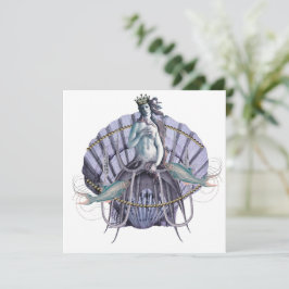 Vintage Seezunge-Quadrat-Flachkarte