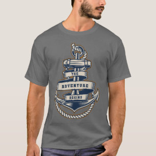 Vintage Segelanker-Seil Das Abenteuer Beginnt T-Shirt