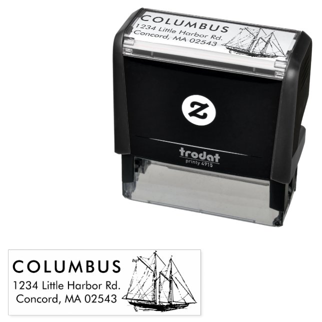 Vintage Segelboot Rücksendeadresse Gummi Briefmark Permastempel (Beispiel)