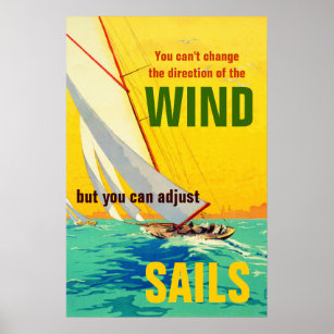Vintage Segelboote Anführungsrichtung drucken Poster