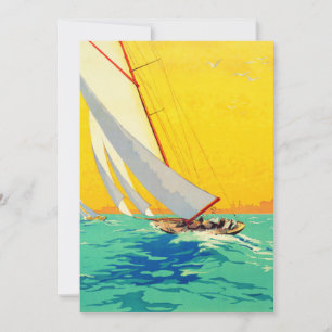 Vintage Segelboote Französisch Reisen Feiertagskarte