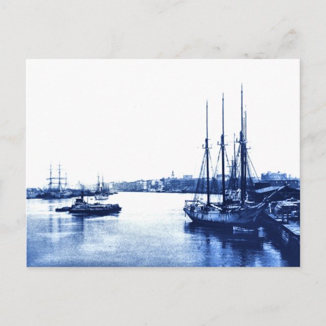 Vintage Segelboote Postkarte (Vorderseite)