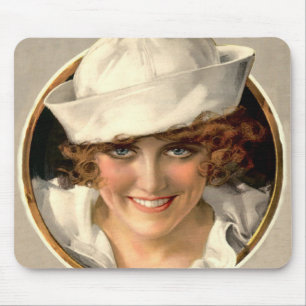 Vintage-Segelmädchen-Mauspad Mousepad