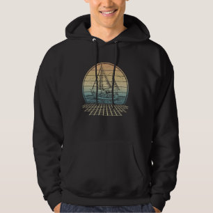 Vintage-Segelschiff Bootfahren Boot Sommer Kapitän Hoodie