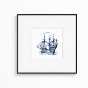 Vintage-Segelschiff Poster