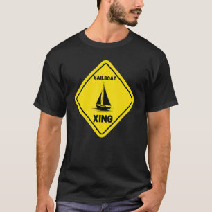 Vintage-Segelschiff Xing Überquerung Boot Kapitän T-Shirt