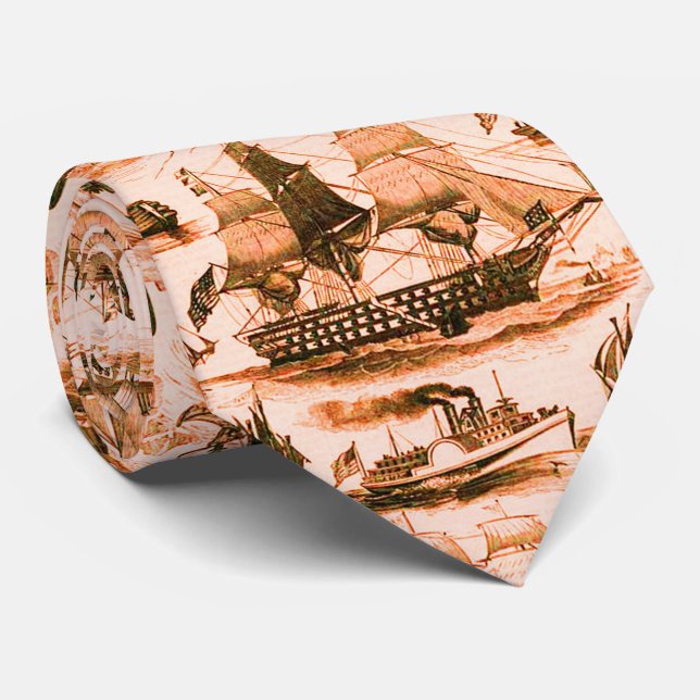 VINTAGE SEGELSCHIFFE,SCHIFFE,VERSCHIEDENE NATIONEN KRAWATTE (Gerollt)