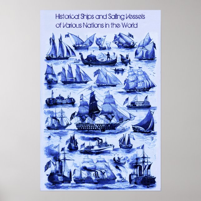 VINTAGE SEGELSCHIFFE, SCHIFFE VERSCHIEDENER NATION POSTER (Vorne)