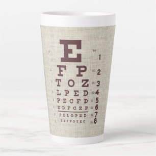 Vintage-Sehtafel auf Jute Milchtasse