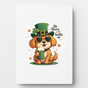 Vintage Sei Da Mit Glocken Am Hund St. Patrick's D Fotoplatte