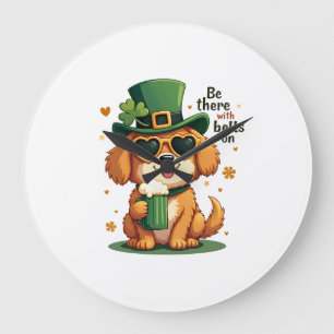 Vintage Sei Da Mit Glocken Am Hund St. Patrick's D Große Wanduhr